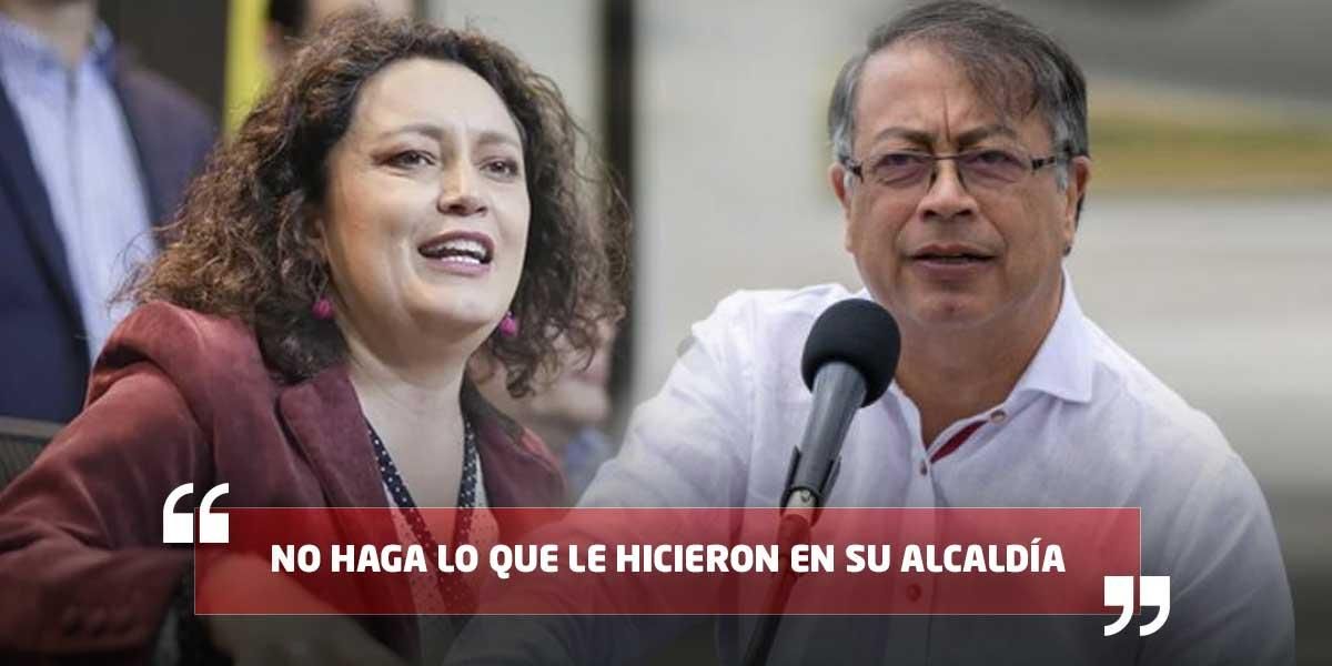 Angélica Lozano pide al presidente Petro “no chantajear” construcción del metro de Bogotá