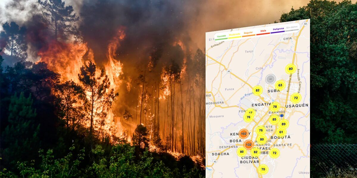 Calidad del aire en Bogotá se ve afectada por incendios forestales en varias regiones del país