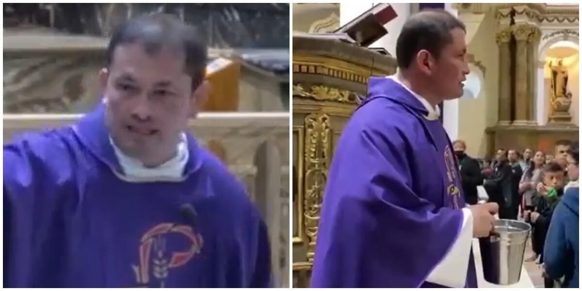 sacerdote contra paisas en plena misa de Chiquinquirá