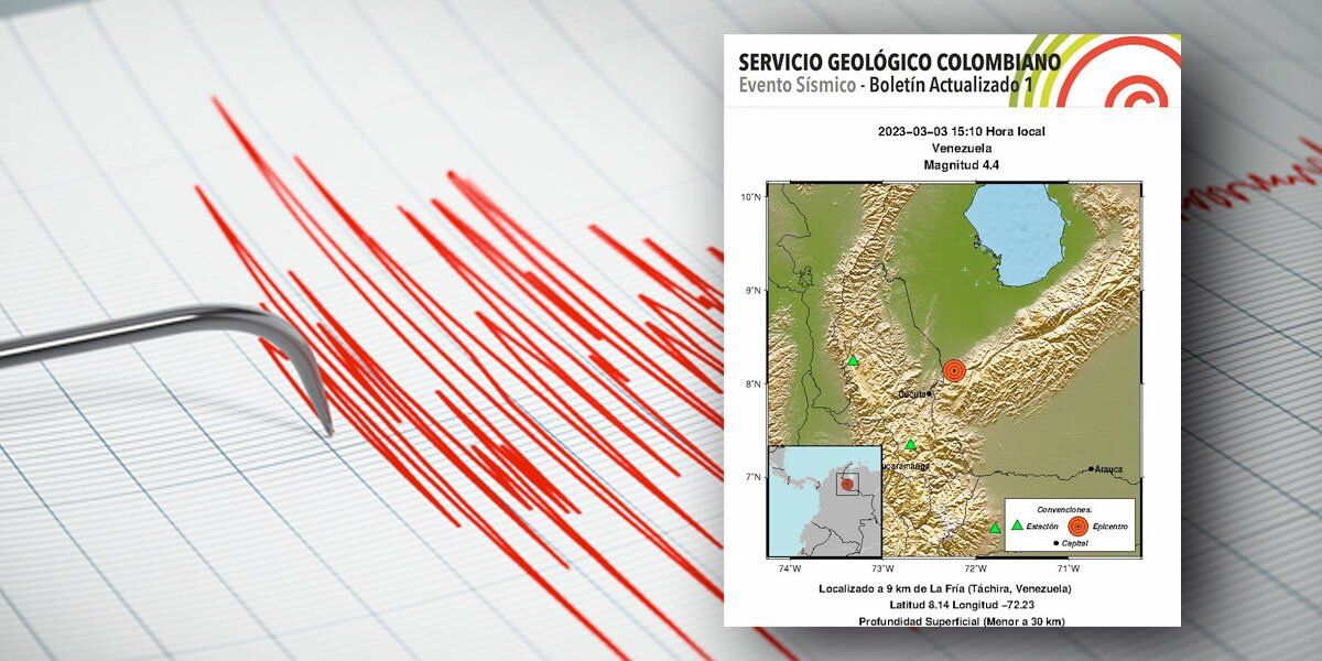 Temblor de magnitud 4,4 sacudió la frontera entre Colombia y Venezuela 