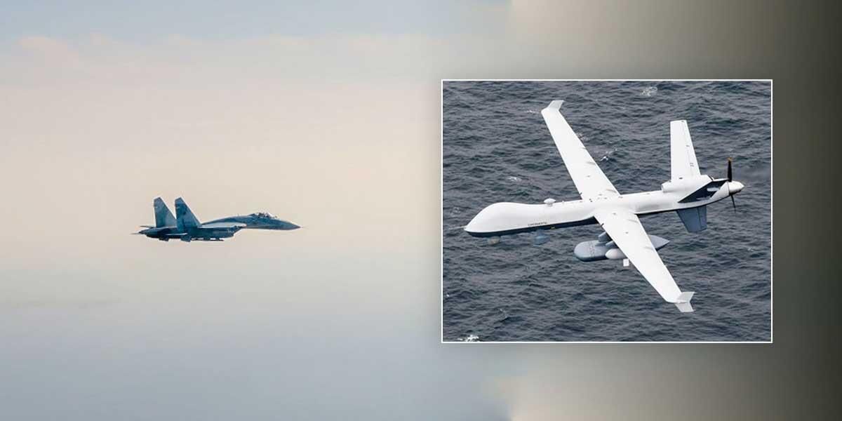 Avión ruso choca contra un dron de Estados Unidos y cae en el mar Negro