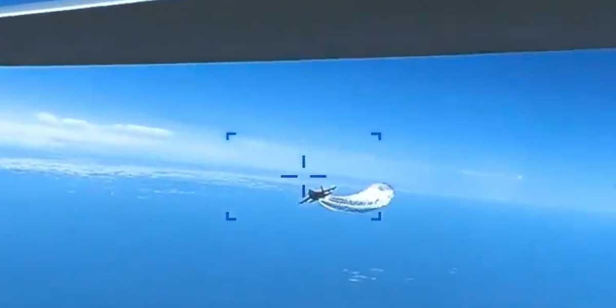 EE.UU. revela video que muestra maniobra del caza ruso que hizo caer su dron en el mar Negro