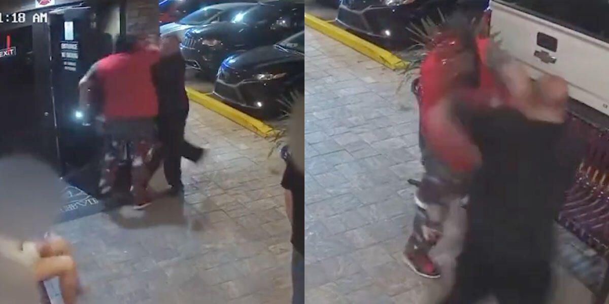 Video | Así luchó un guardia contra un hombre armado y enmascarado que intentaba entrar a una discoteca