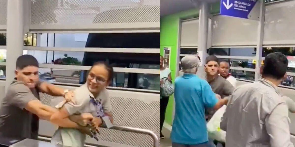 Video | Funcionaria del MIO es agredida por hombre al que ella no dejó colar