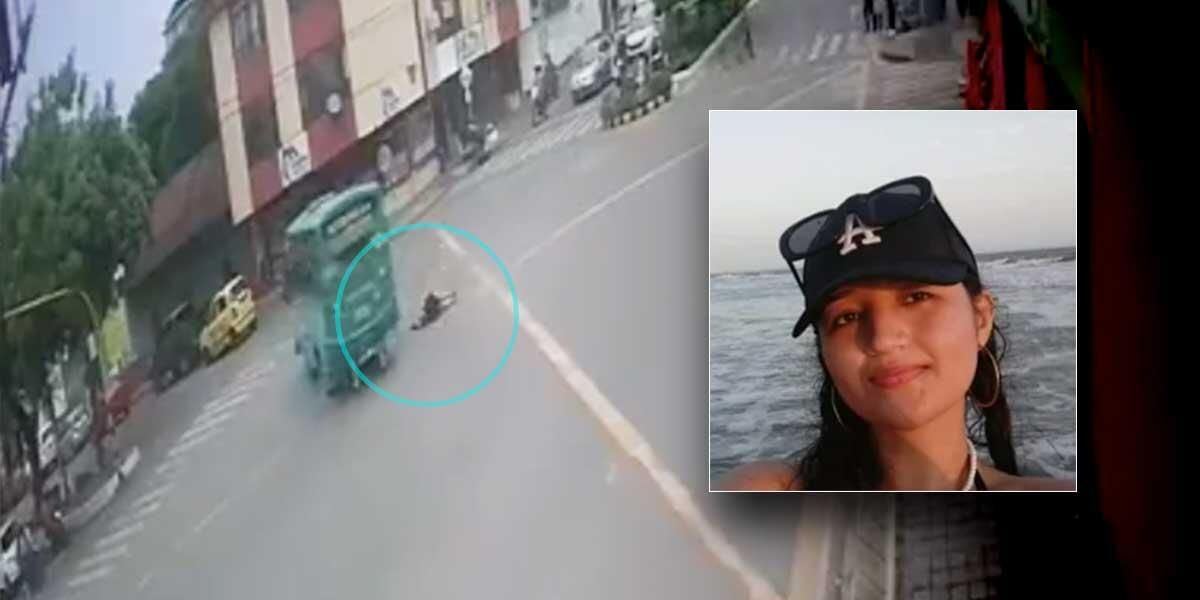 Video sensible: En estado crítico se encuentra joven mujer que cayó de un bus: conductor no cerró la puerta