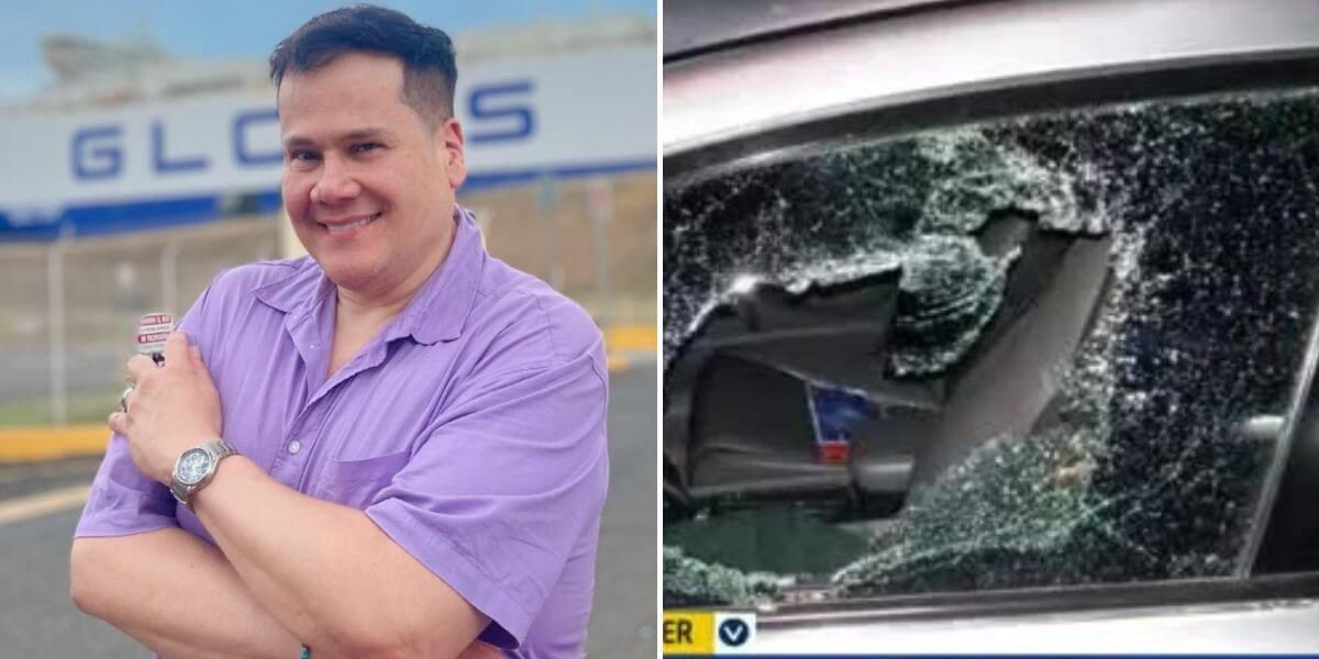 Ariel Osorio fue víctima de delincuentes; le rompieron hasta la ventana del carro