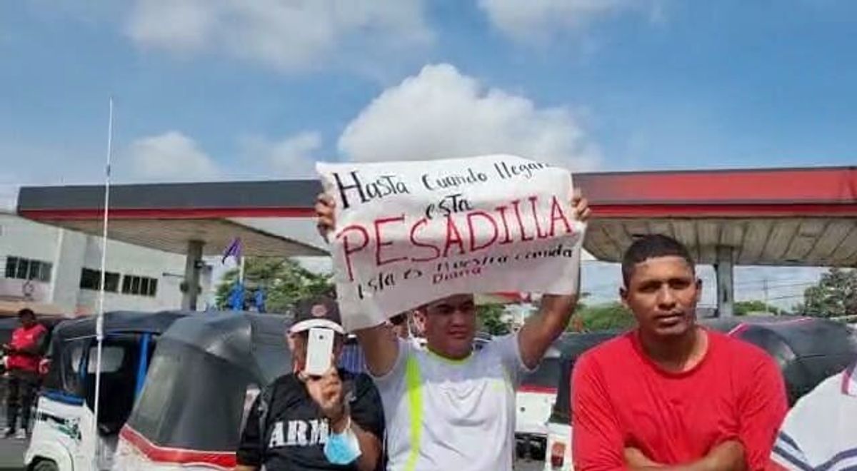 protesta de mototaxistas en Barranquilla