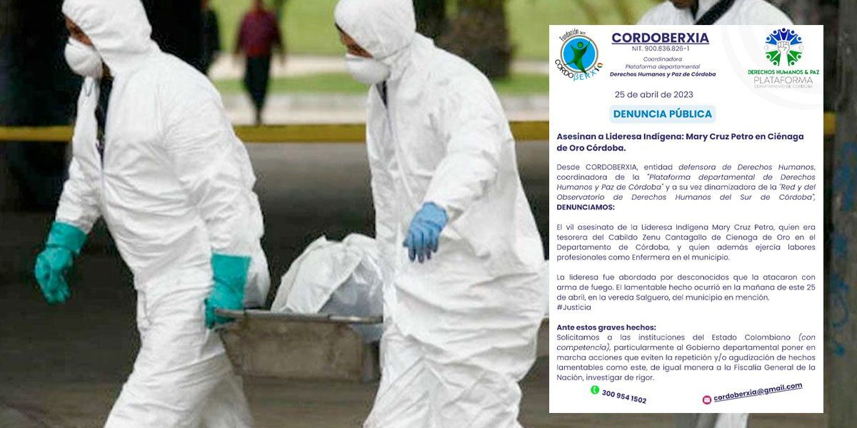 Asesinan a la enfermera Mary Cruz Petro en Ciénaga de Oro, Córdoba