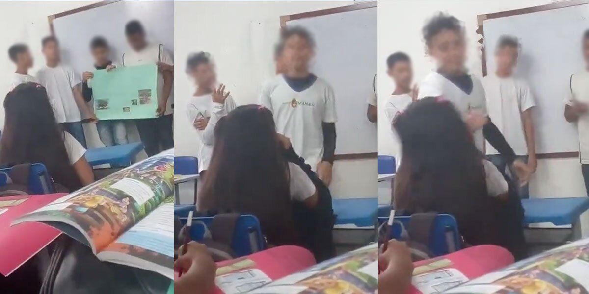 Video | Estudiante agredió salvajemente con un lápiz a compañera porque se burló de su exposición