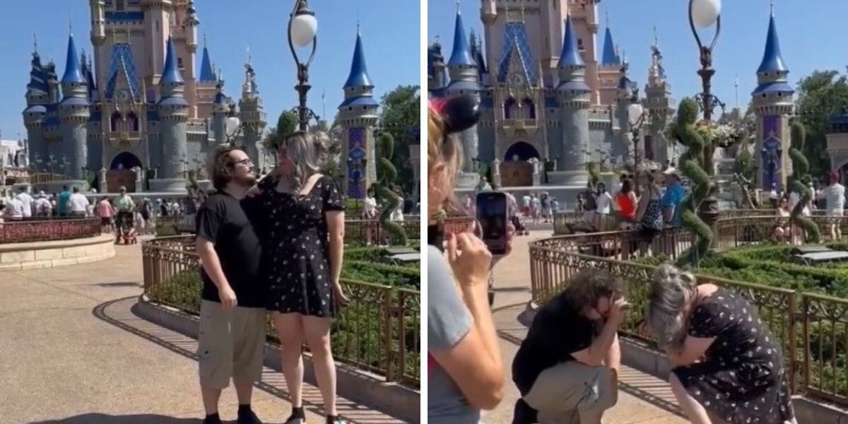Pareja se propone matrimonio al mismo tiempo en Disney
