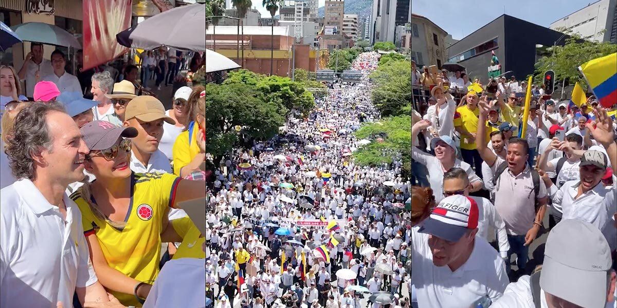 Multitudinaria marcha en Medellín encabezó excandidato presidencial Federico Gutiérrez