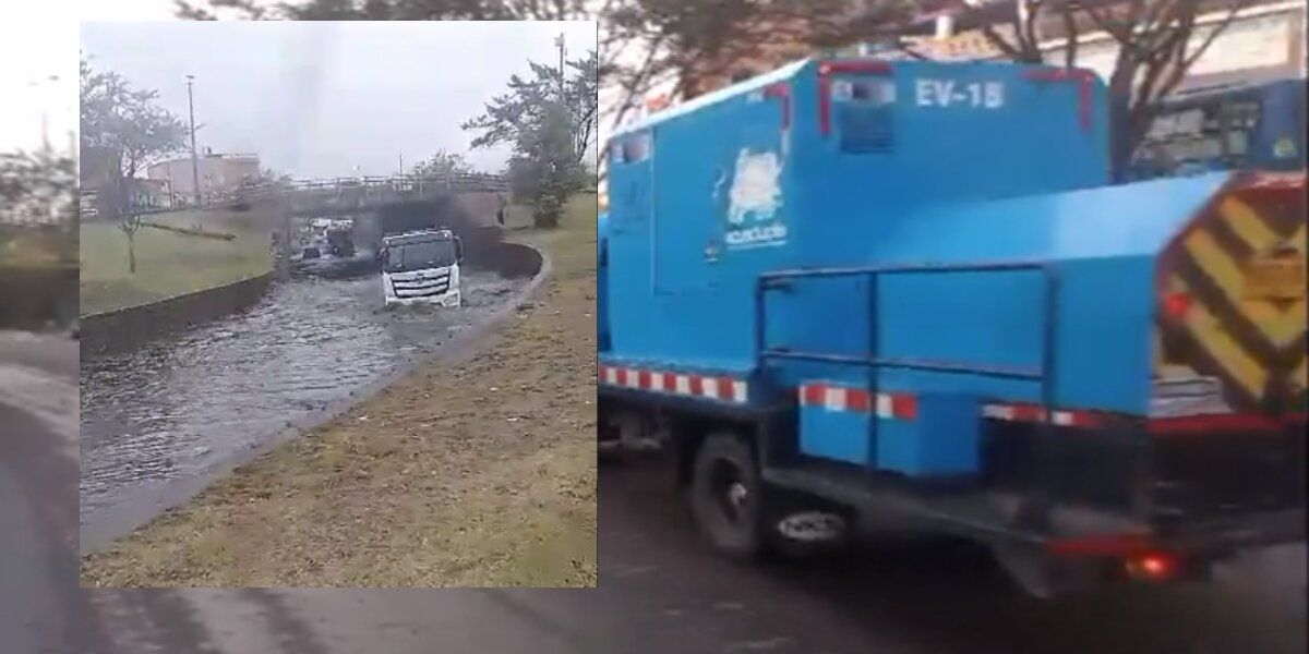 Aguacero de mediodía colapsó vías en la localidad de Rafael Uribe Uribe en Bogotá