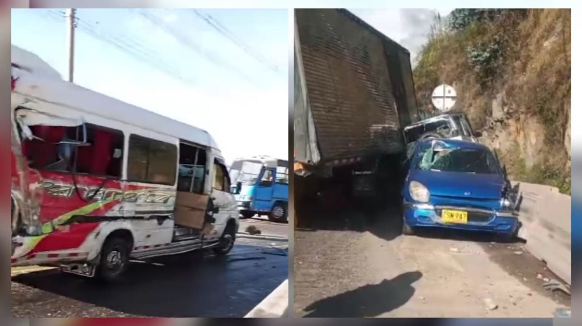 Aparatoso accidente: furgón chocó contra cuatro carros más en la vía Bogotá-Girardot