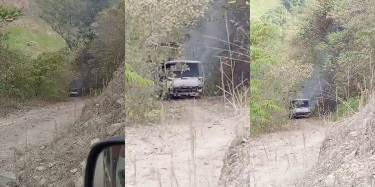 Disidencias secuestran a dos soldados y queman dos camiones militares en Cumbitara, Nariño