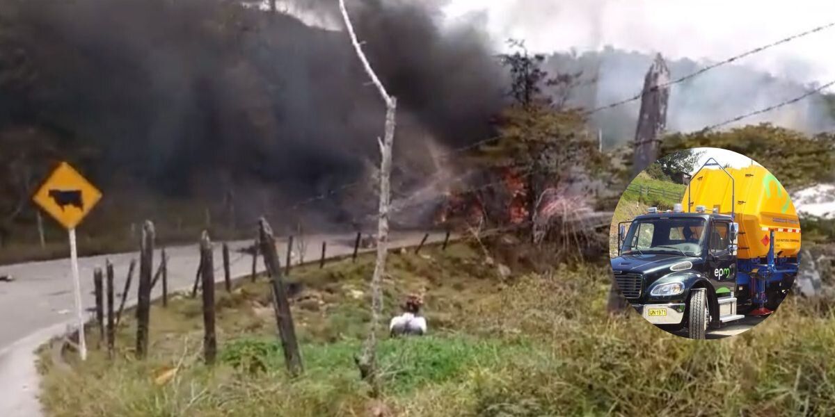 Explotó carro tanque que transportaba gas en Guatapé