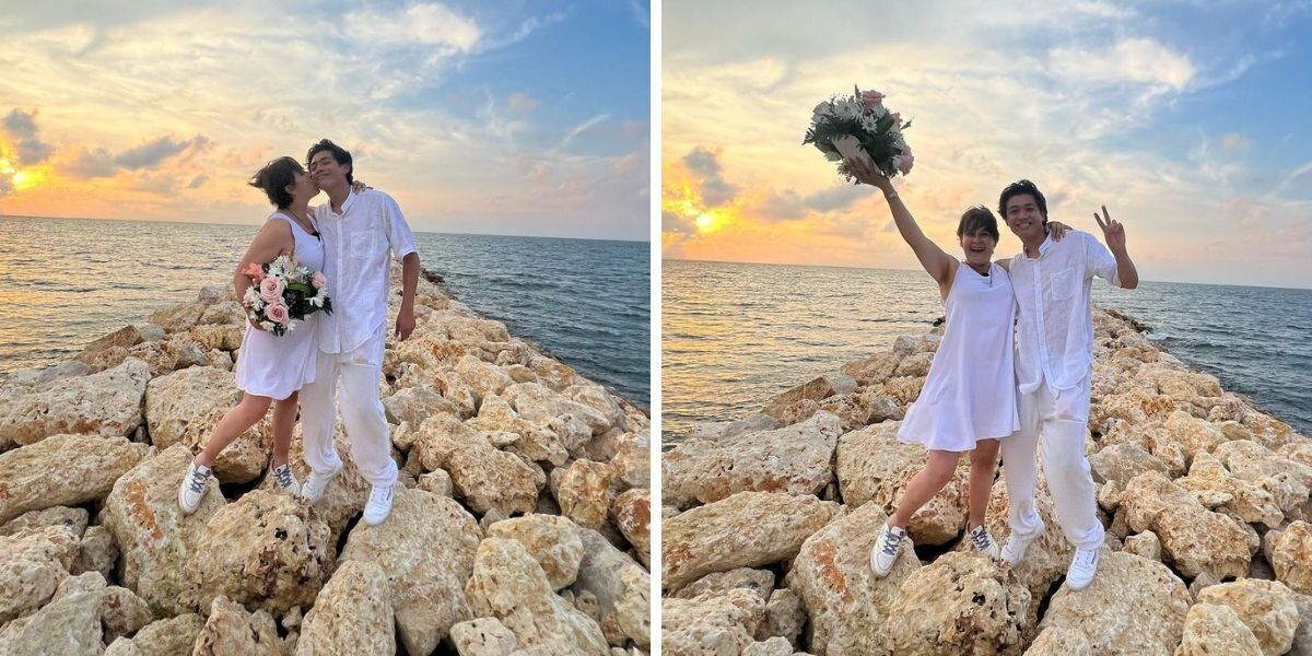 Alina Lozano y Jim Velásquez se casaron en la playa