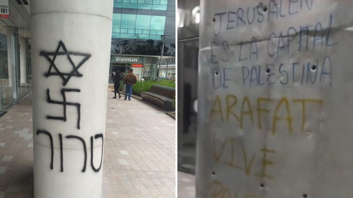 Encapuchados vandalizaron instalaciones de la embajada de Israel en Bogotá