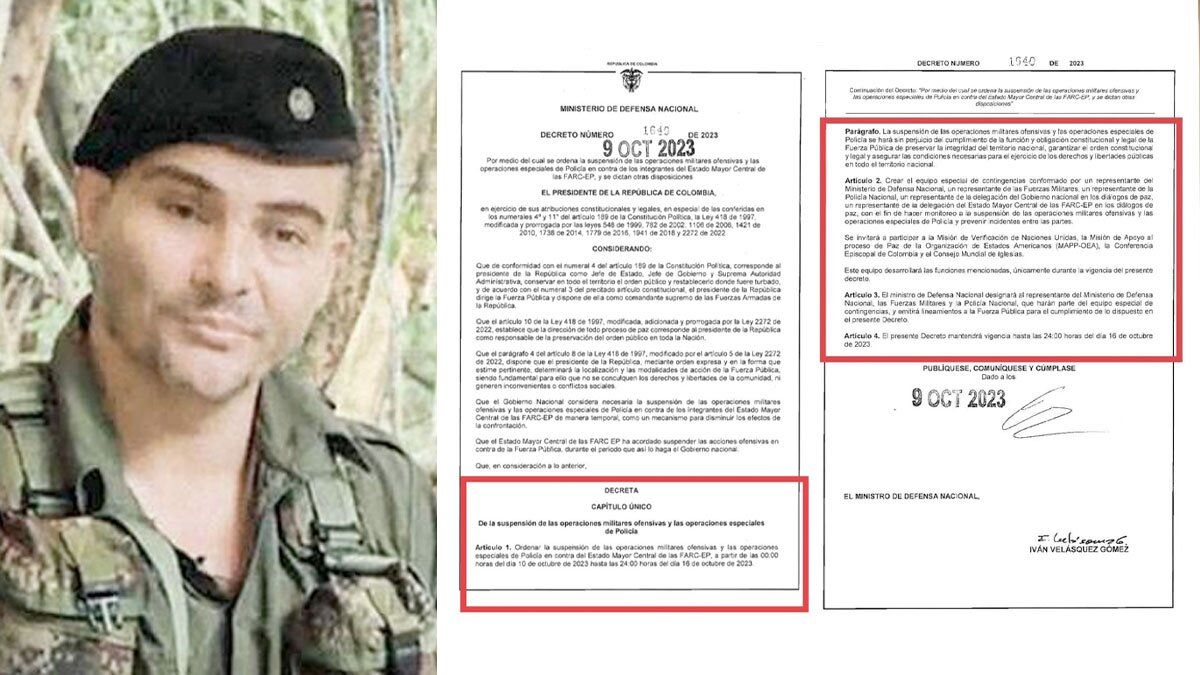 Gobierno expide el decreto que ordena cese de operaciones contra disidencia de Iván Mordisco