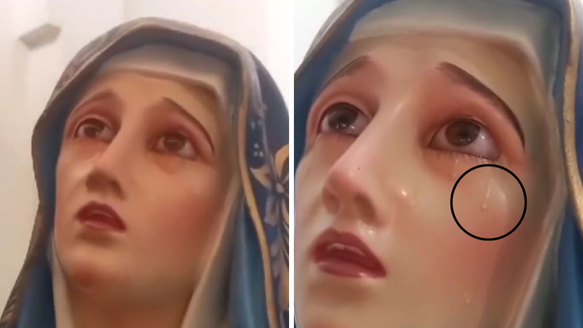 Virgen María llorando