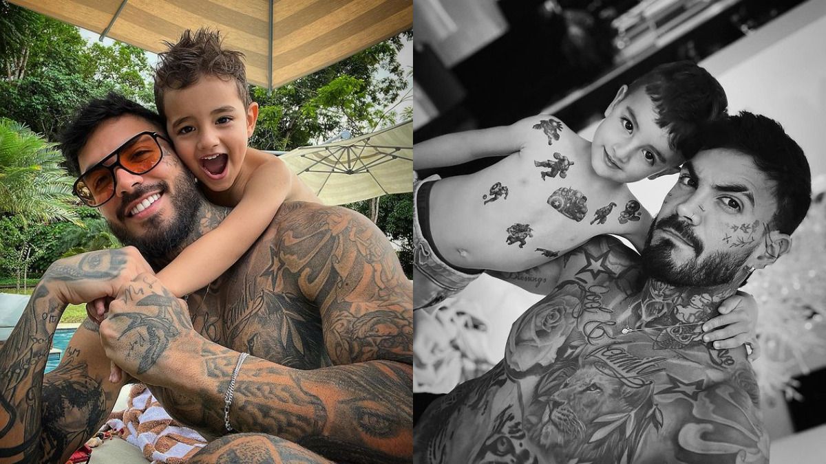 Mateo Carvajal le puso tatuajes en el cuerpo a su hijo y generó polémica en redes sociales