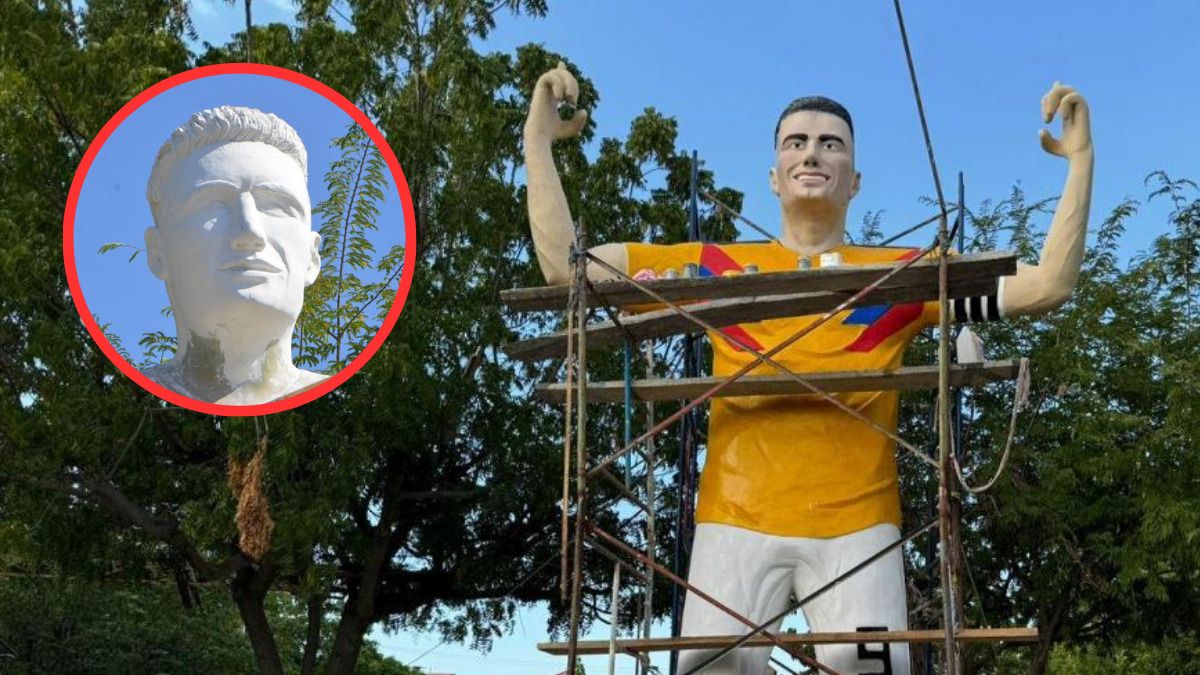 Falcao García: así se ve su estatua casi finalizada en Santa Marta, ¿sí se parece a él?