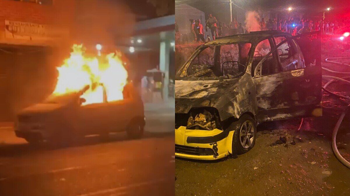 A la cárcel dos sujetos que quemaron un taxi en Tuluá, en medio de la ola de violencia