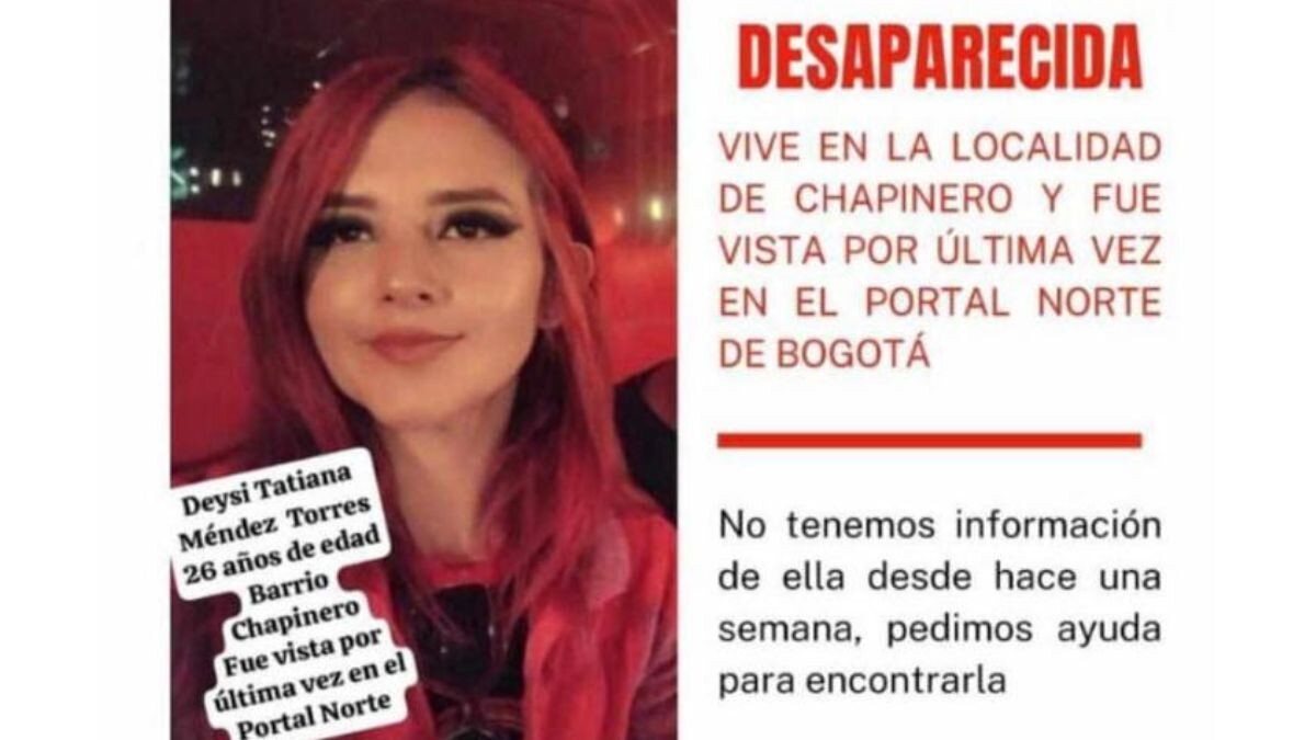 Apareció viva Deysi Tatiana Méndez, joven que estuvo desaparecida varios días en Bogotá