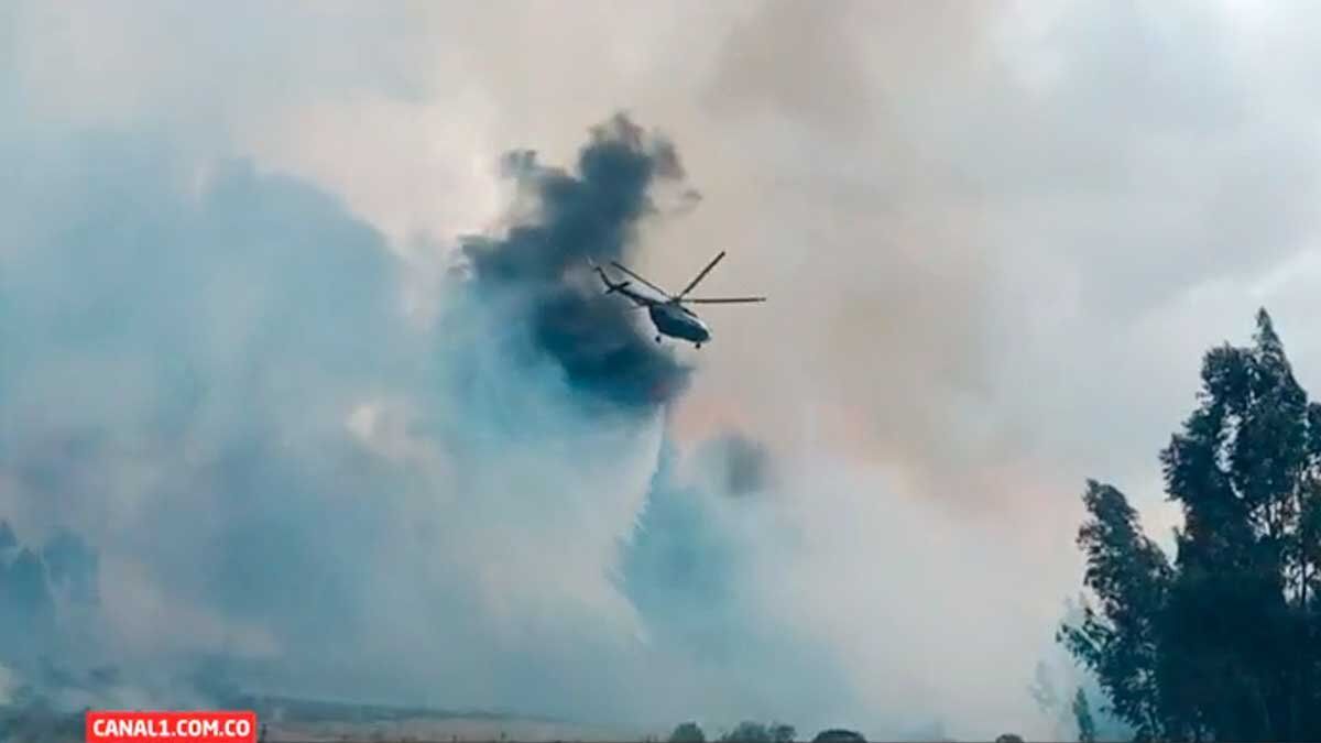 Un gran incendio forestal ha afectado por varios días a habitantes de Corrales, en Boyacá
