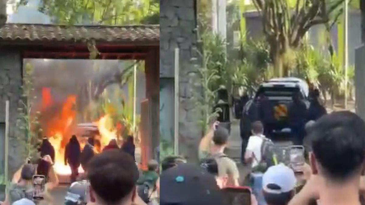 Encapuchados en Medellín roban vehículo de la Policía y le prenden fuego
