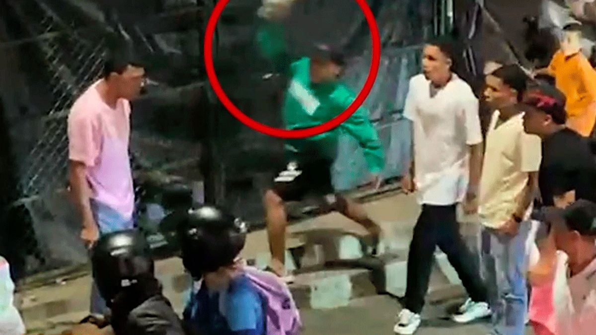 Video | Riña en Medellín: hombre le arrojó una enorme piedra a otro y lo dejó inconsciente