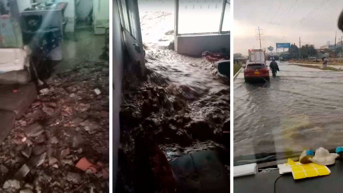 Video | Calles inundadas y algunas casas afectadas por los aguaceros en el sur de Bogotá
