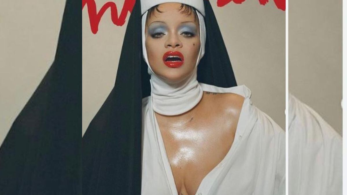 Rihanna provoca controversia en redes al posar como monja sexy