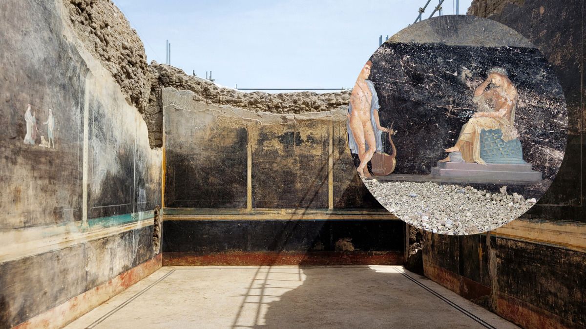 Descubren en Pompeya un imponente salón de banquetes con un mural de la guerra de Troya