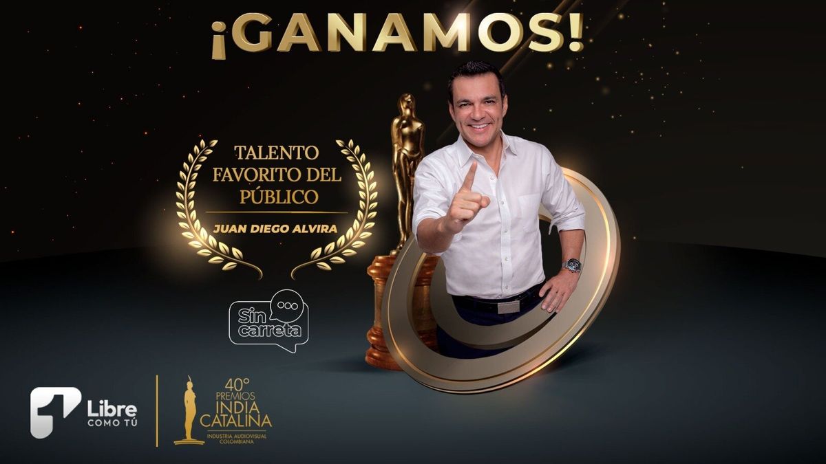 Juan Diego Alvira, galardonado con el premio India Catalina como Talento Favorito del Público