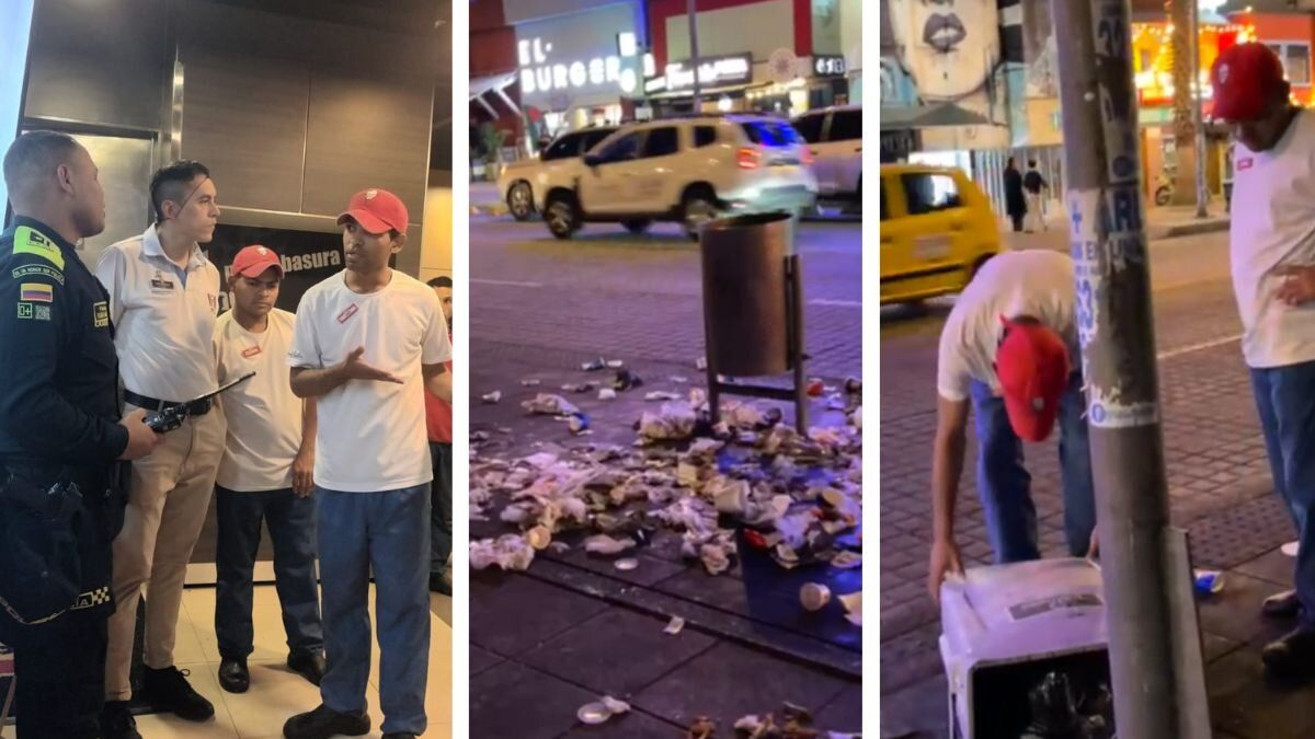 Policía da duro regaño a KFC de chapinero por botar basura a la calle