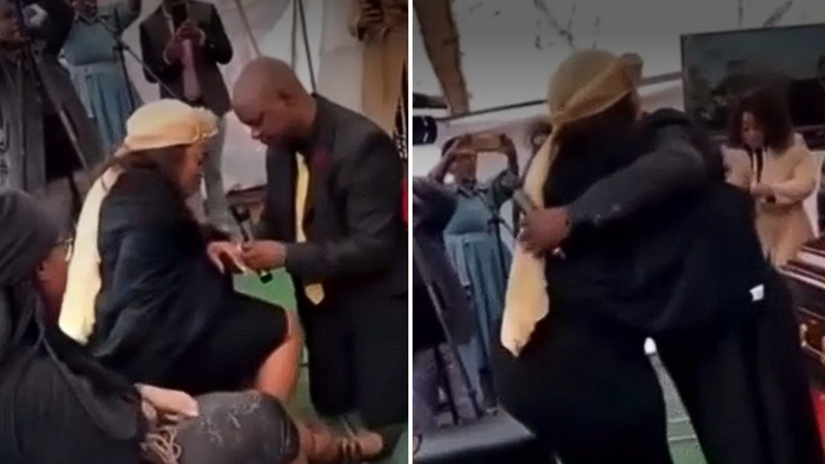 Video Así fue el insólito en que pastor le pidió matrimonio a una mujer en pleno funeral