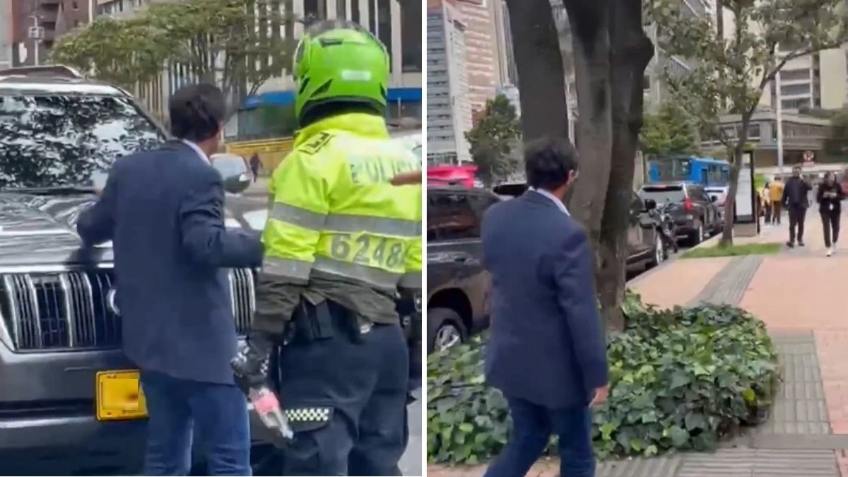 Video Concejal de Bogotá se enfrenta a escolta de seguridad en Bogotá ¿por qué