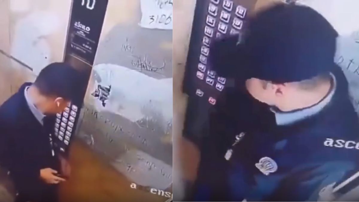 Video ¿Actividad paranormal Este fue el extraño momento que vivió vigilante en ascensor